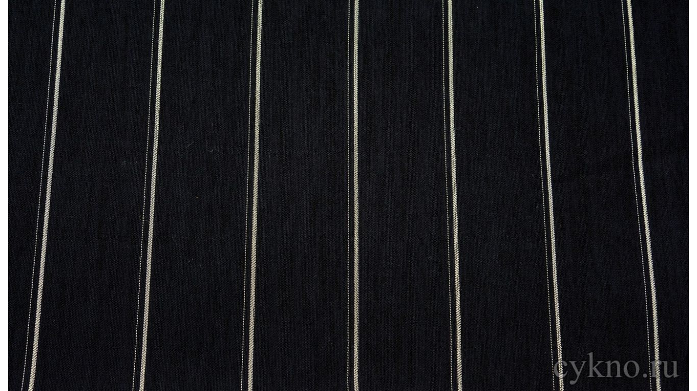 Ткань Костюмная "Графитно-черная с полоской"